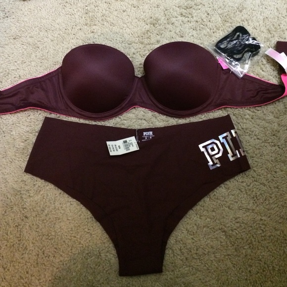 Victoria's Secret panties and push up bra.