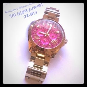 Fossil watch pink and gold