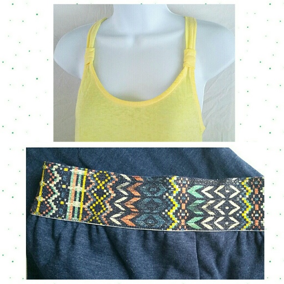 Lounge Set! Lemon Tank & Aztec Joggers - Picture 3 of 3
