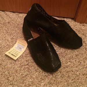 Sparkly Black TOMs BRAND NEW!
