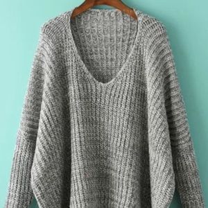 Oversized gray sweater