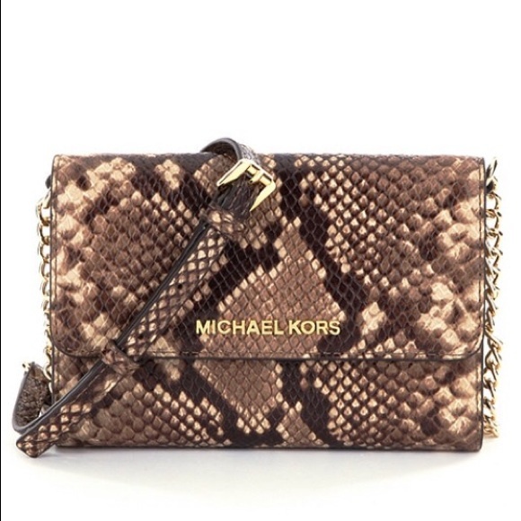 Michael Kors Handbags - Michael Kors Jet Set Travel Python Crossbody Bag