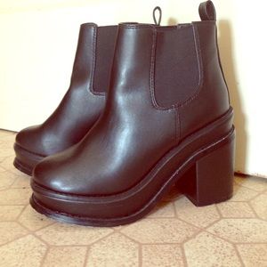 Asos black platform booties