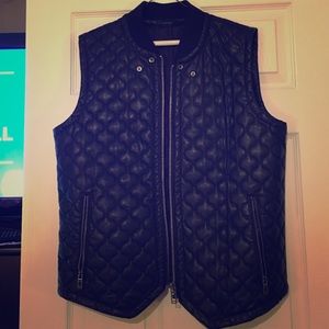 Men's Black Leather Vest