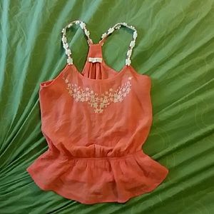 🌼MINE coral peplum tank