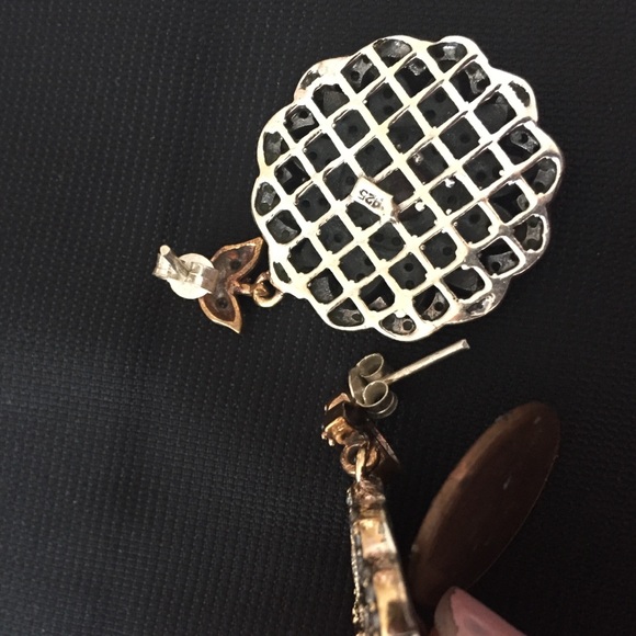 🔴Vintage handmade sterling silver 925 earrings🌹 - Picture 3 of 4