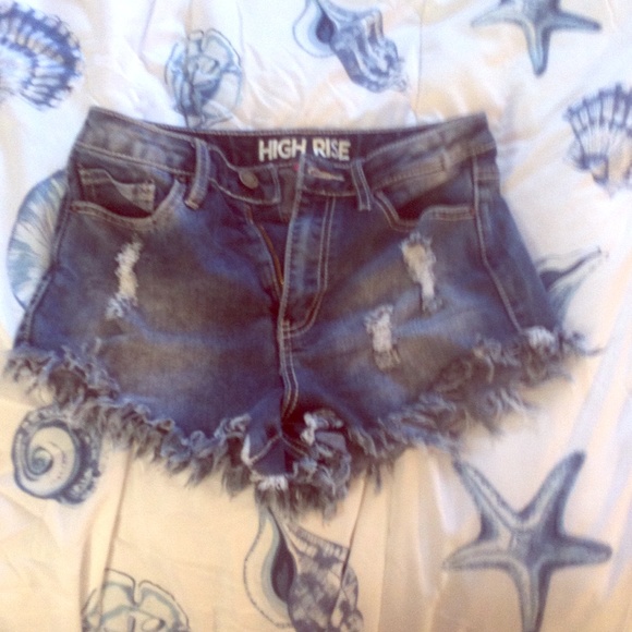High Rise Denim Shorts