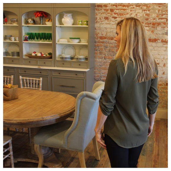 Olive zipper detail blouse - Picture 3 of 4