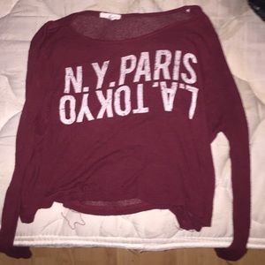 over shoulder long sleeve