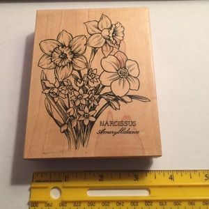 Narcissus Flower Rubber Stamp
