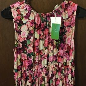 Kate Spade Rose Print Tie Back Dress