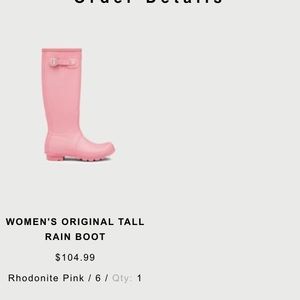 Pink Hunter Rain Boots size 6
