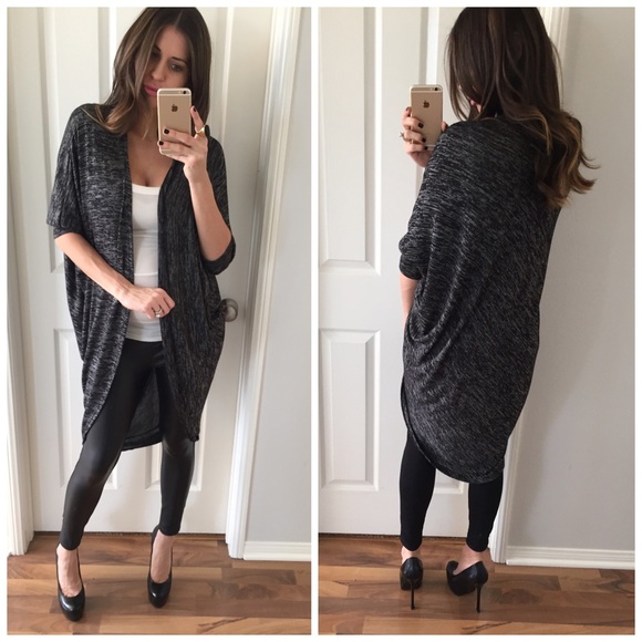 Sold • Black Marbled Cocoon Cardigan - Picture 4 of 4