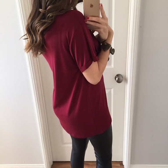 Sold • SALE! • Dressy Burgundy Loose Top - Picture 2 of 4