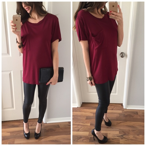 Sold • SALE! • Dressy Burgundy Loose Top - Picture 3 of 4