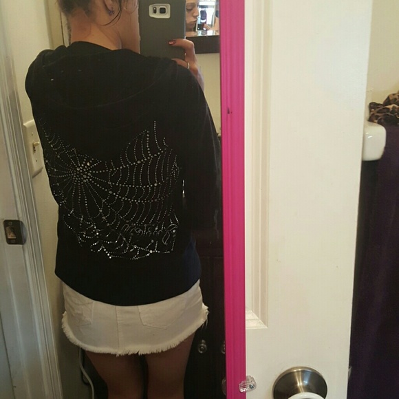 Juicy couture black rhinestoned jacket