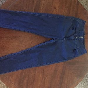 High waisted denim jeans