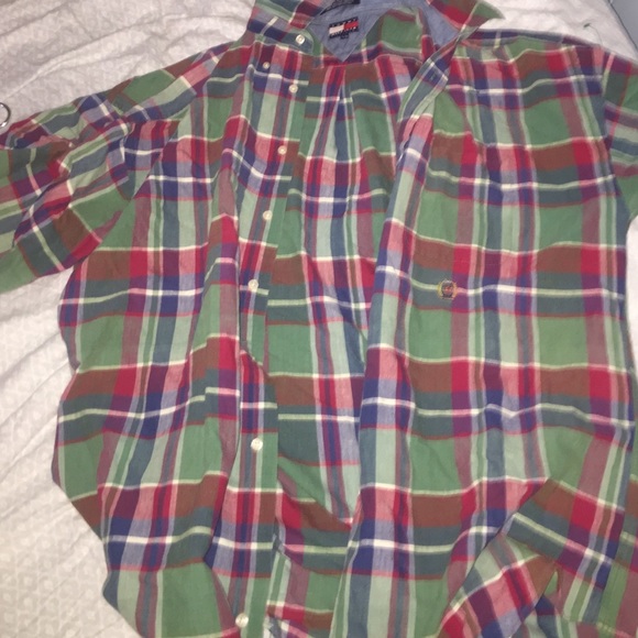 90s short sleeve button up flannel