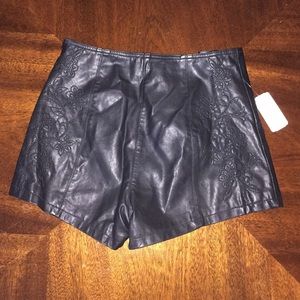 Leather shorts