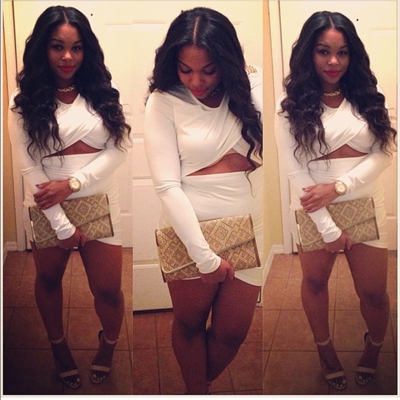 White cut out dress