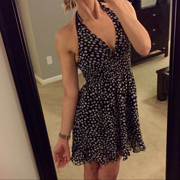 Double Zero Black White Polka Dot Dress S