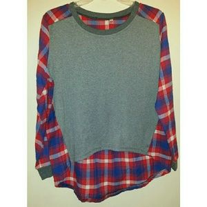 Plaid Back Tunic Top