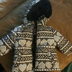 Black and white puff coat size 12 months