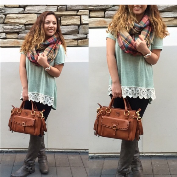 🔴SOLD🔴 Sage Green Crochet Blouse - Picture 2 of 4
