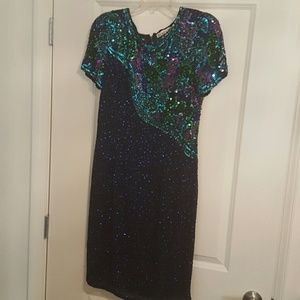 Black Tie Oleg Cassini Sequined Dress