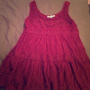 Burgundy lace tank blouse from Urban Outfitters