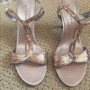 Gold strap back heels