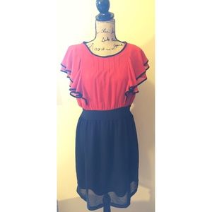 Adorable Burnt Orange & Black Dress