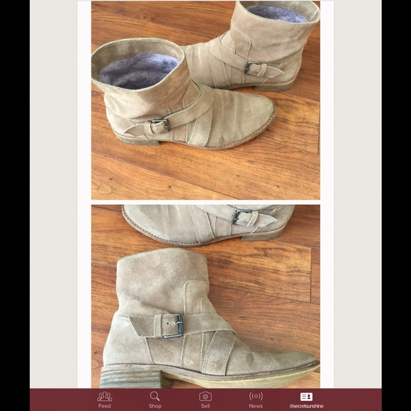 SOLD!!!!Tan suede ankle booties flatsSOLD!!!!