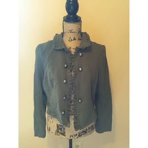 Ruffled Army Green Jacket