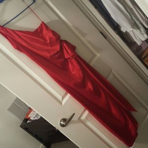 Simple and Sexy Brilliant Red Party Formals Gown