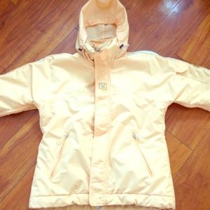 Peach color DNA brand winter ski coat.