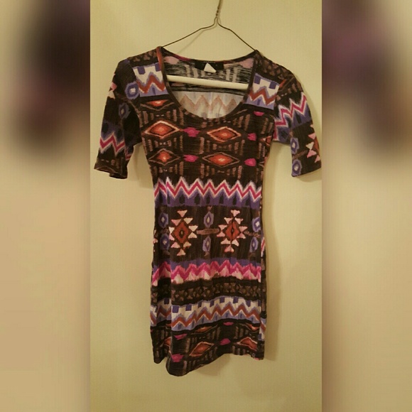 LONG SHIRT/DRESS PURP/PINK TRIBAL
