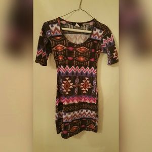 LONG SHIRT/DRESS PURP/PINK TRIBAL