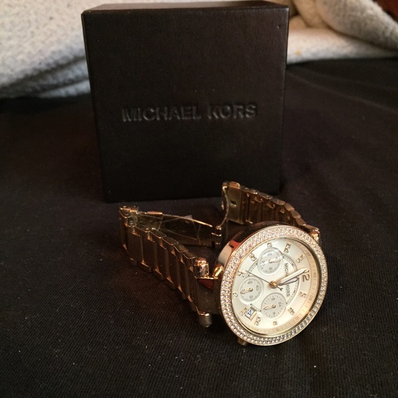 💎MICHAEL KORS gold watch w diamond face💎 - Picture 2 of 4