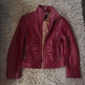 Deep Red Leather Jacket