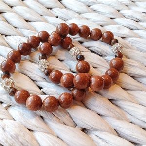 Sale Beaded Jewelry Goldstone Bracelet Set