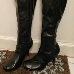 Black leather boots