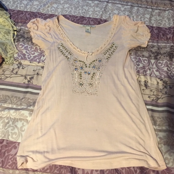 Beaded pink top! - Picture 1 of 2