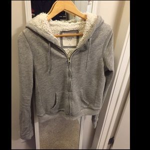 Abercrombie & Fitch full zip Sherpa lined hoodie