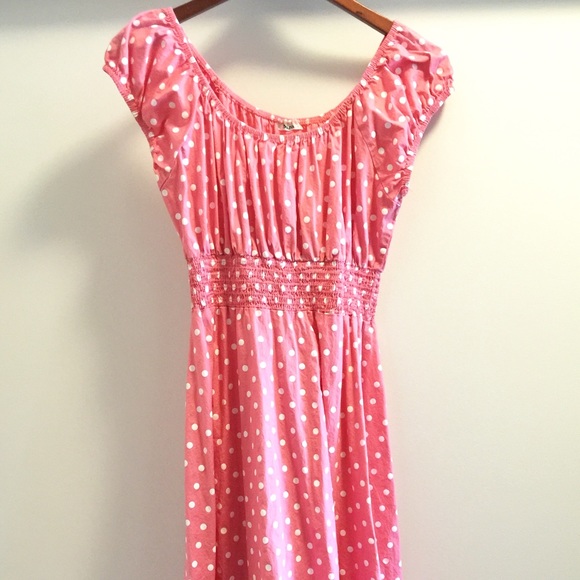 Pink polka-dot dress