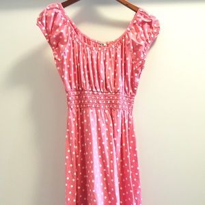 Pink polka-dot dress