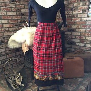 80's Vintage Plaid Skirt