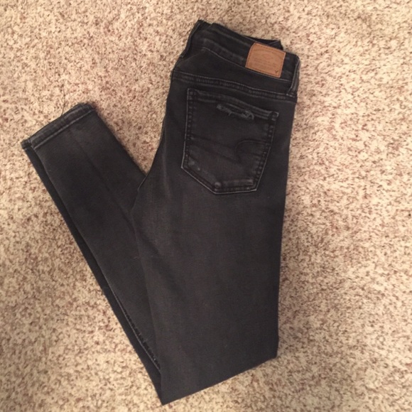 American Eagle Ripped Black Jeggings