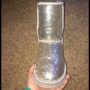 sparkly silver uggs