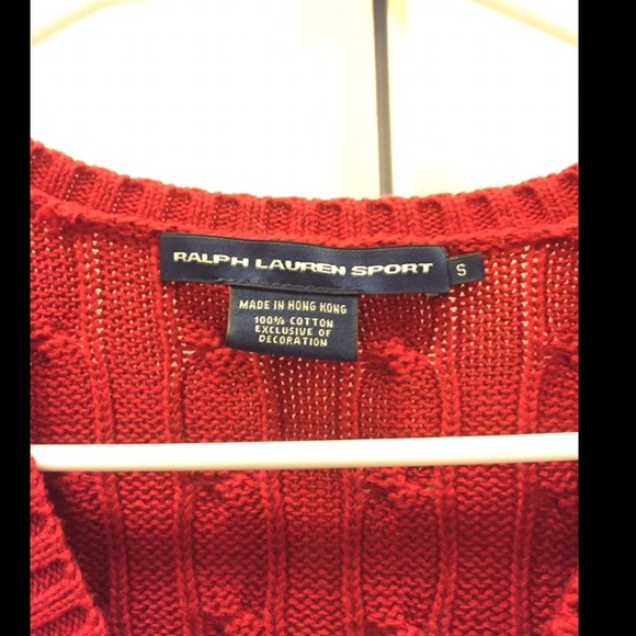 Ralph Lauren V-neck cabled sweater size small - Picture 2 of 2